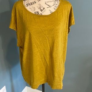 J Crew lightweight linen tee size XL, cap sleeves, VGUC, olive color